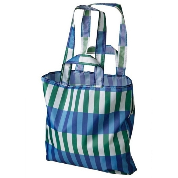 Ikea 2 Pack Skynke shopping tote bag green and blue Bundle - Picture 2 of 7